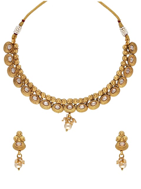Antique Necklace Set in Gold finish - SOC9026LC
