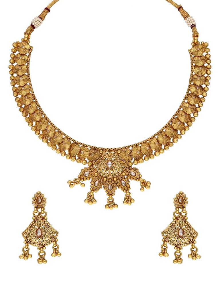 Antique Necklace Set in Gold finish - SPW1025LC
