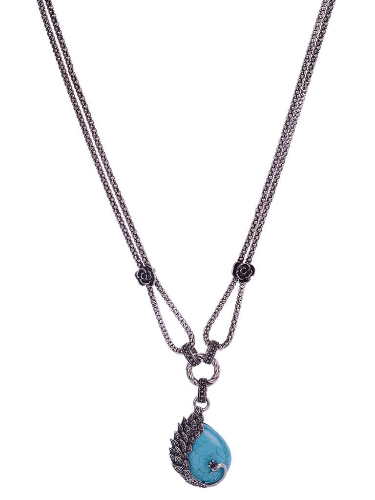 Pendant with Chain in Oxidised Silver finish - S31347