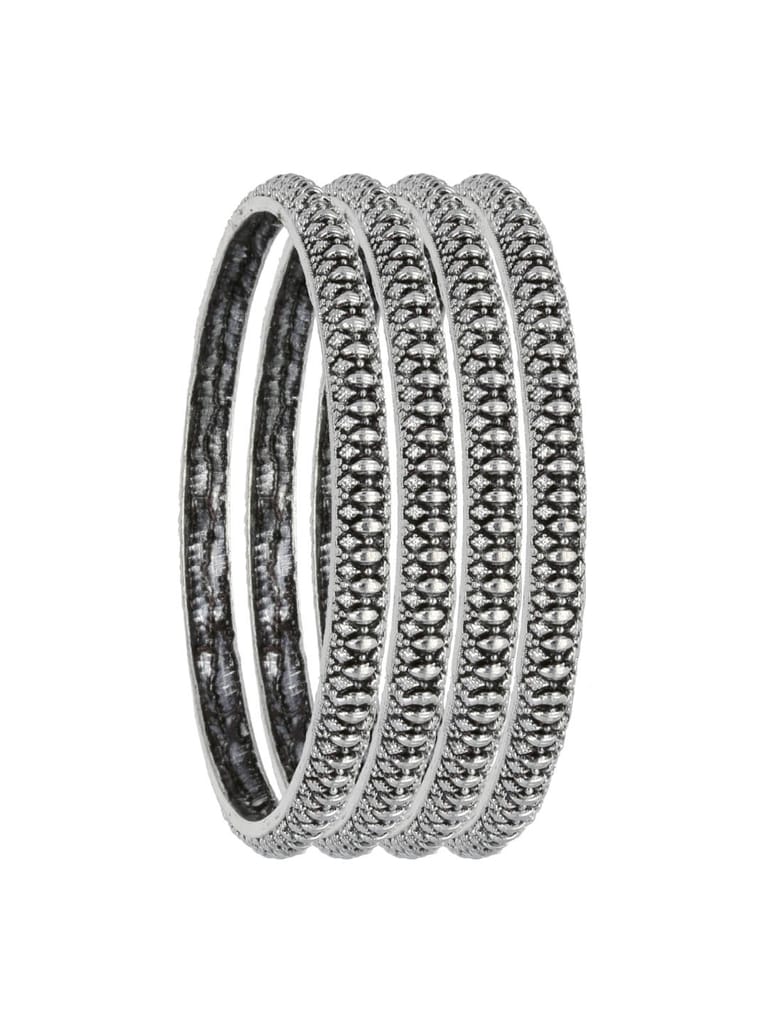 Oxidised Bangles in White color - BMP4504OXWH