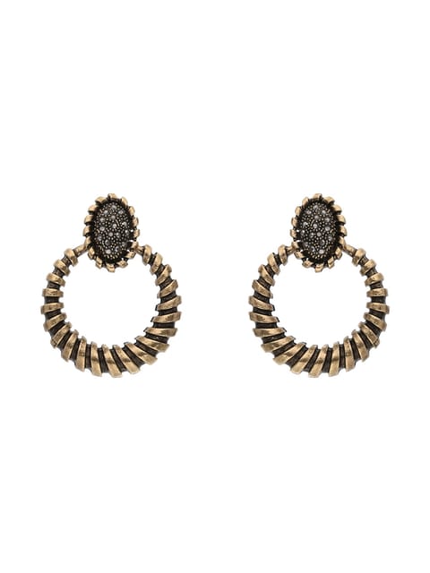 Western Earrings in Oxidised Gold finish - CNB17209