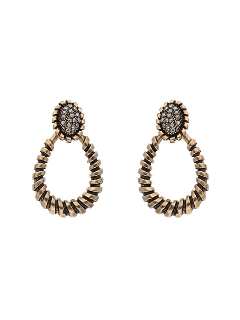 Western Earrings in Oxidised Gold finish - CNB17105