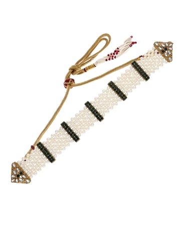 Kundan Choker Necklace Set in Mehendi finish - SJV20