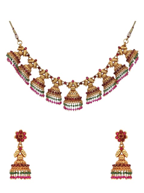 Antique Necklace Set in High Gold finish - JGN118