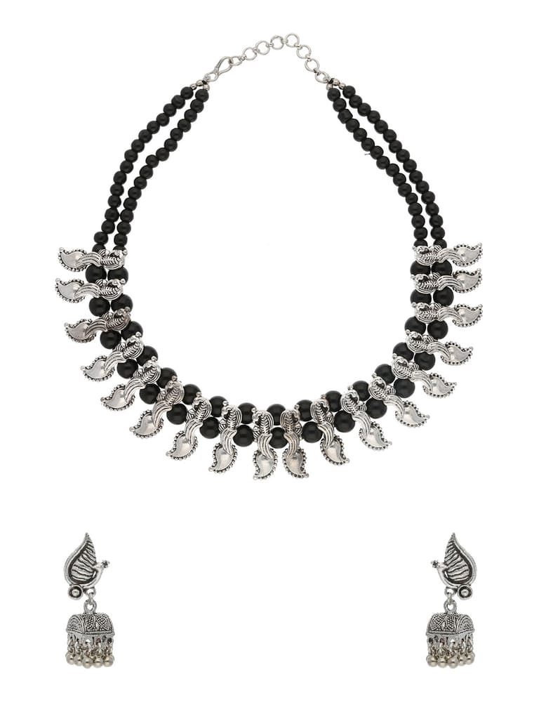Necklace Set in Oxidised Silver finish - JYKOX088