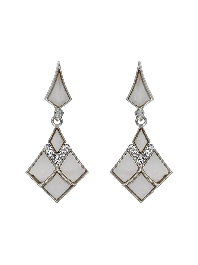 Western Earrings in Rhodium finish with MOP - BHAP12