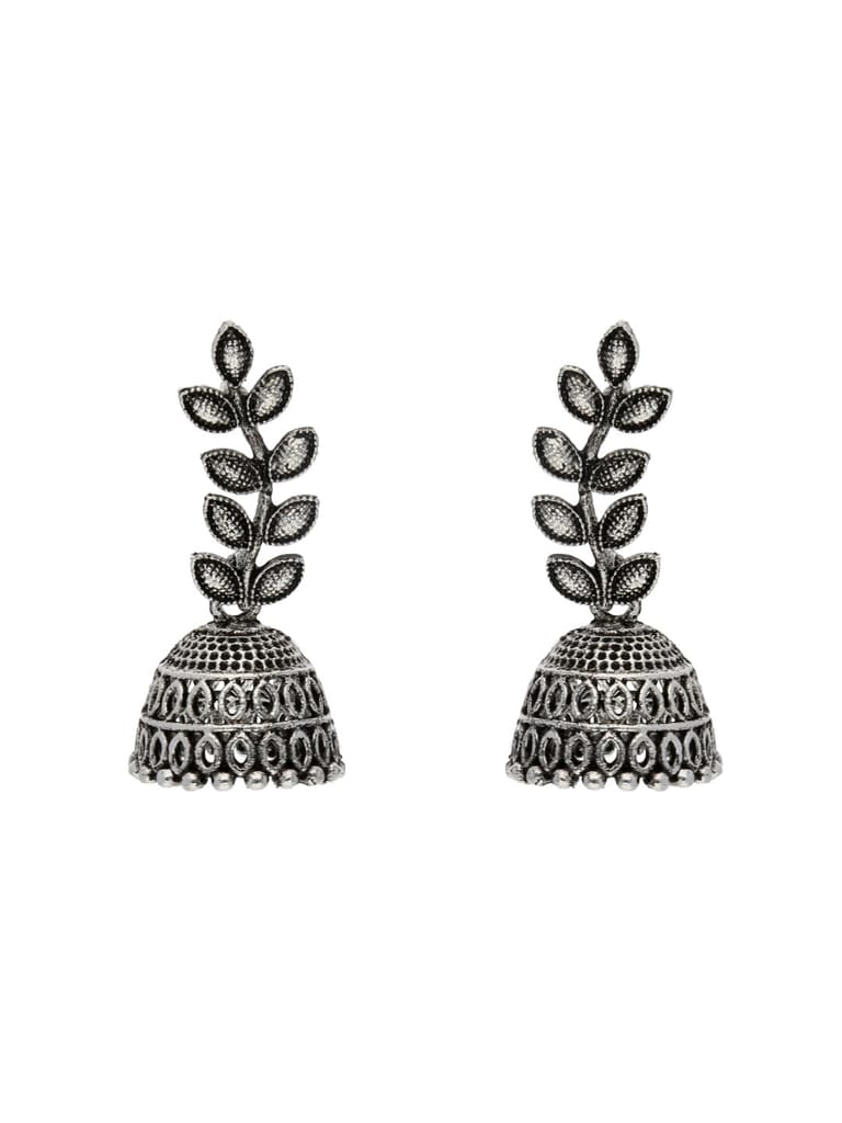 Jhumka Earrings in Oxidised Silver finish - TAH220-00