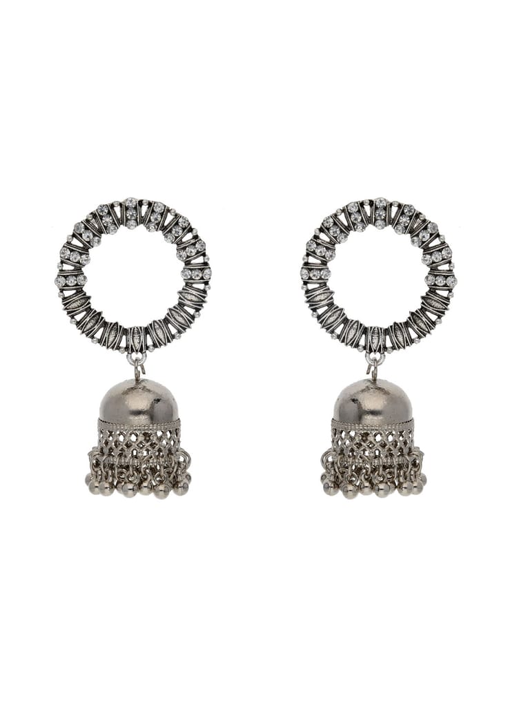 Jhumka Earrings in Oxidised Silver finish - TAHSR,10