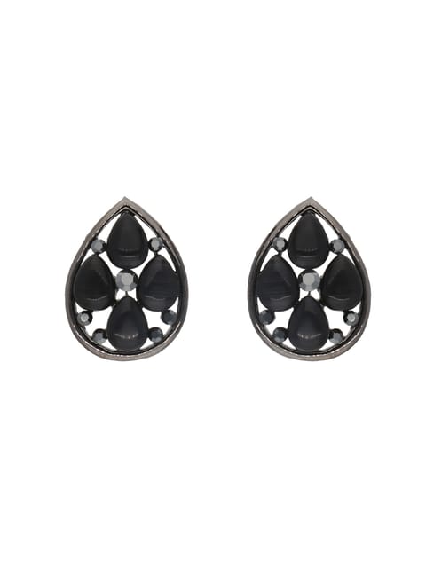 Tops / Studs in Oxidised Silver finish - TIRG64