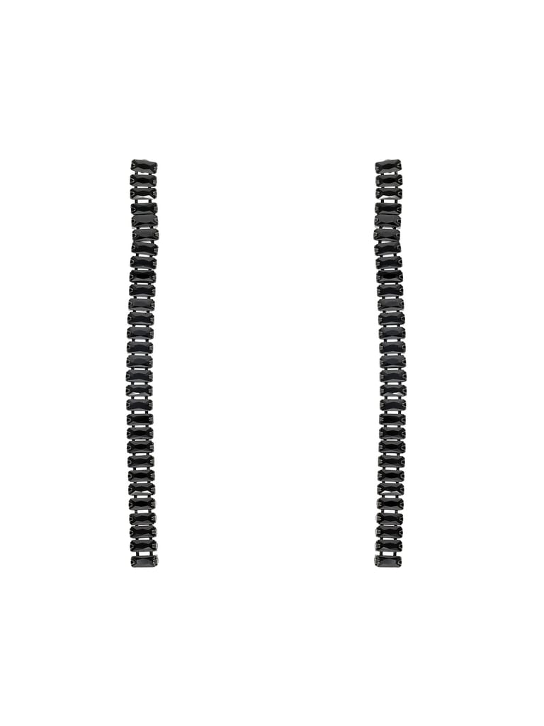 Western Long Earrings in Black color - JJIR7BM