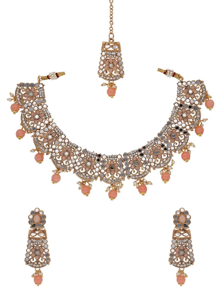 Mirror Necklace Set in Gold finish - VIK7111