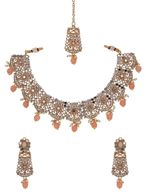 Mirror Necklace Set in Gold finish - VIK7111