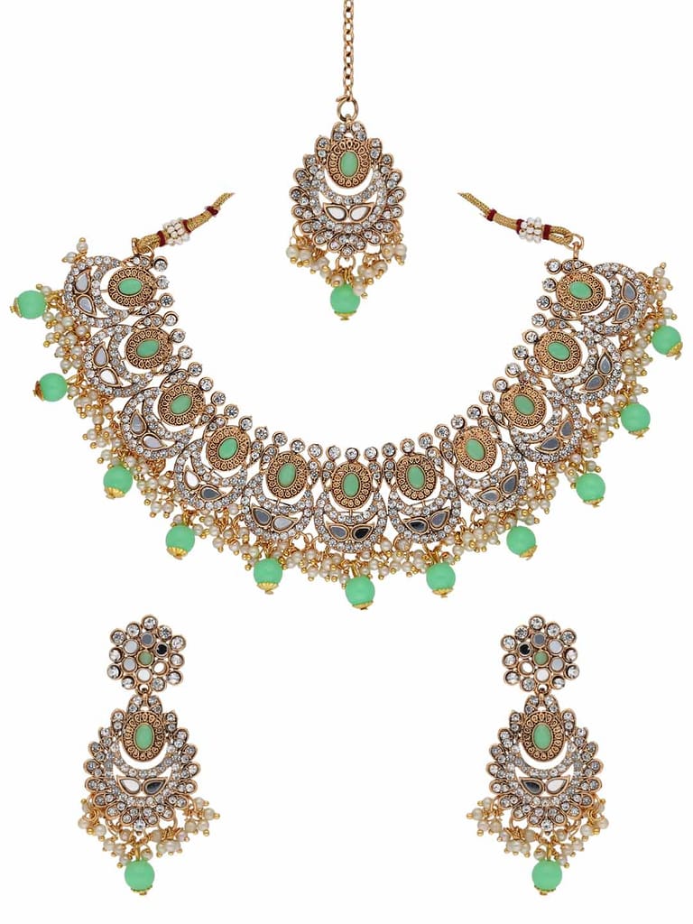 Mirror Necklace Set in Gold finish - VIK7116