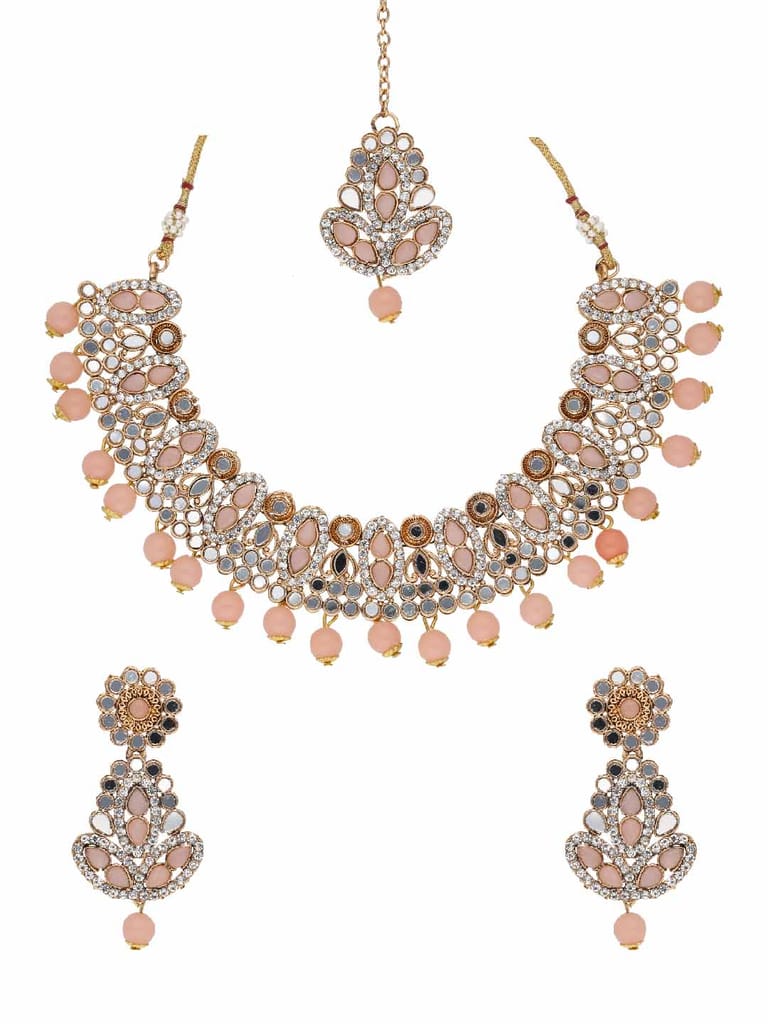 Mirror Necklace Set in Gold finish - VIK7113