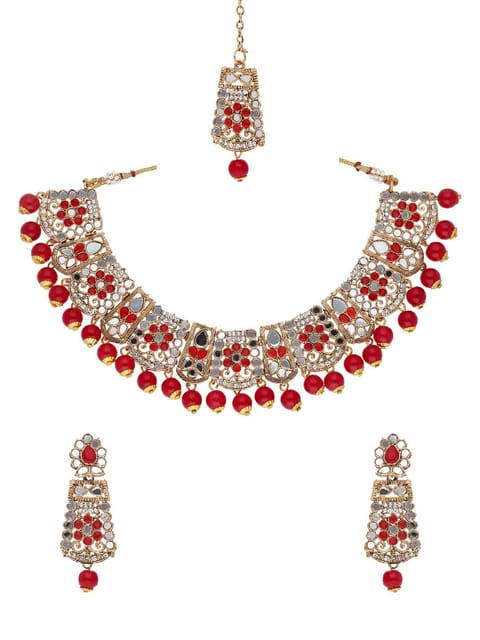 Mirror Necklace Set in Gold finish - VIK7115