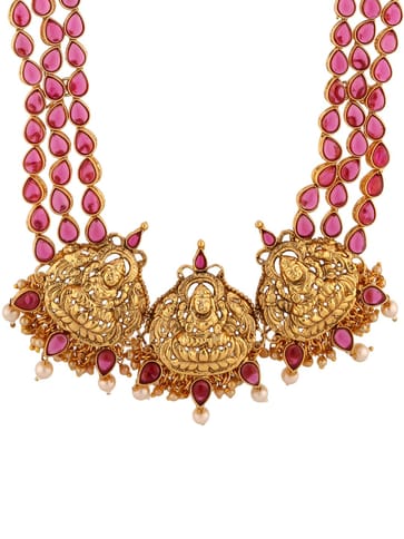 Temple Long Necklace Set in Gold finish - JYK1001