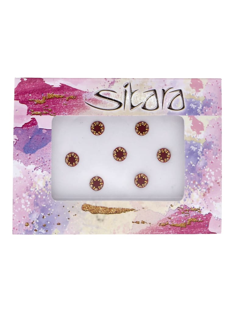 Traditional Bindis in Maroon color - SURSUN00035