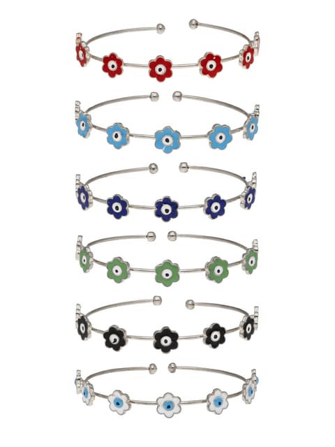 Evil Eye Bracelet in Assorted color and Rhodium finish - PPWRO1