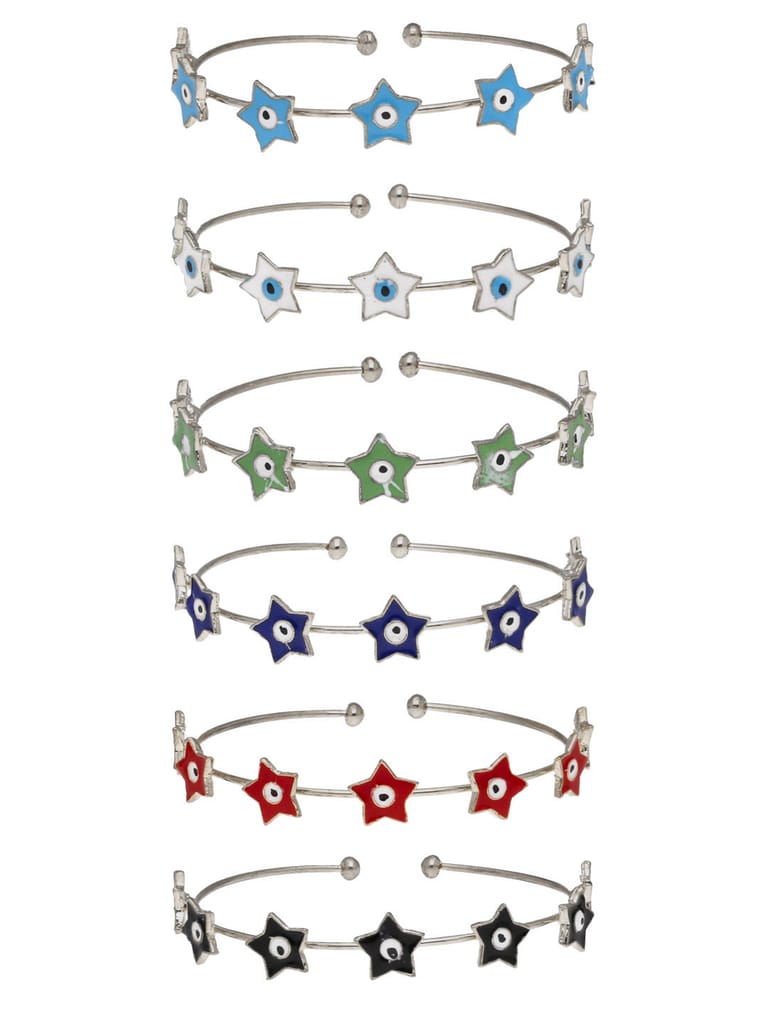 Evil Eye Bracelet in Assorted color and Rhodium finish - PPWRO2