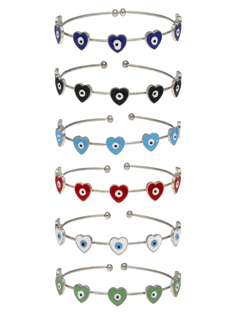 Evil Eye Bracelet in Assorted color and Rhodium finish - PPWRO4