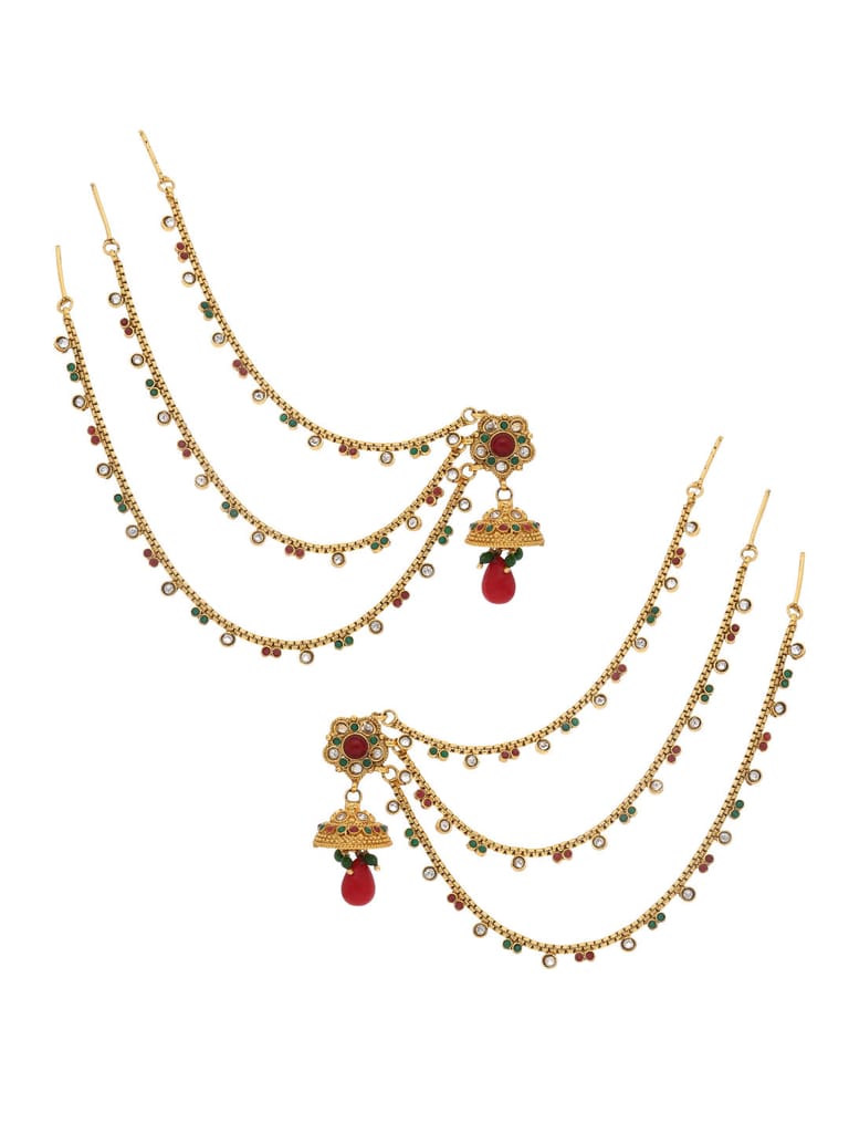 Traditional Long Earrings in Gold finish - S32647