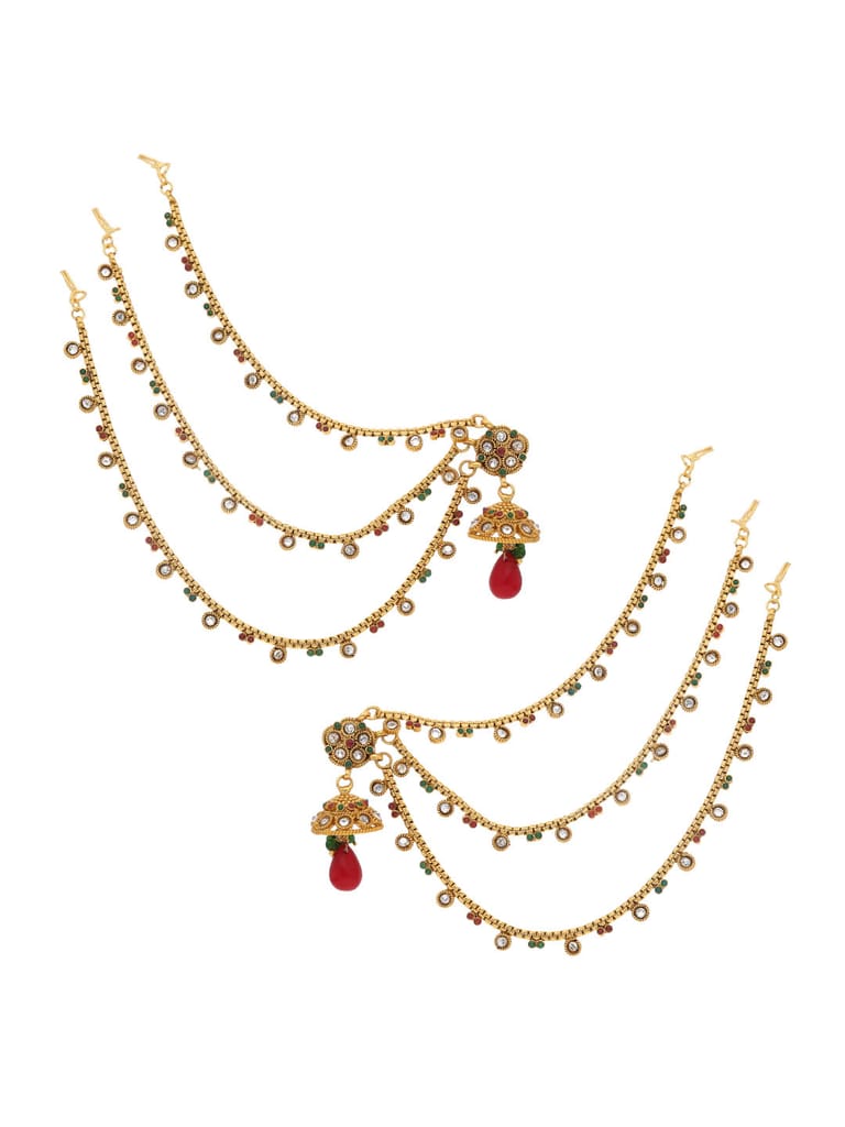 Traditional Long Earrings in Gold finish - S32645