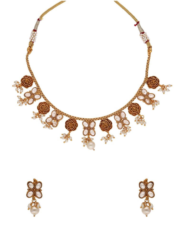 Antique Necklace Set in Gold finish - S32527
