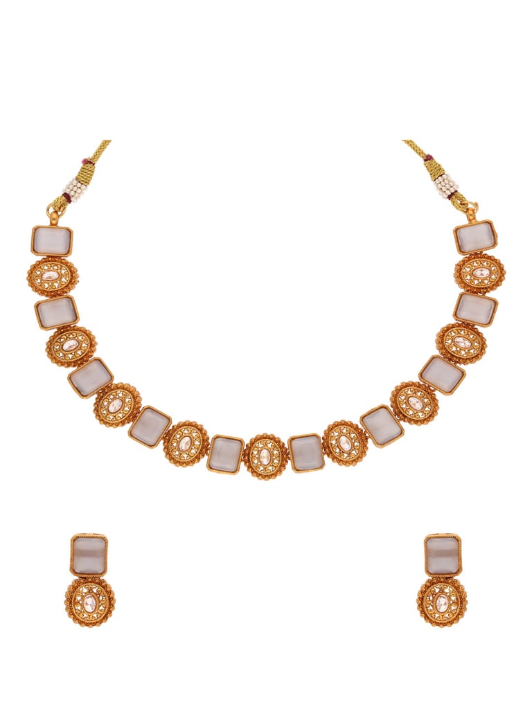 Antique Necklace Set in Gold finish - AOA7314