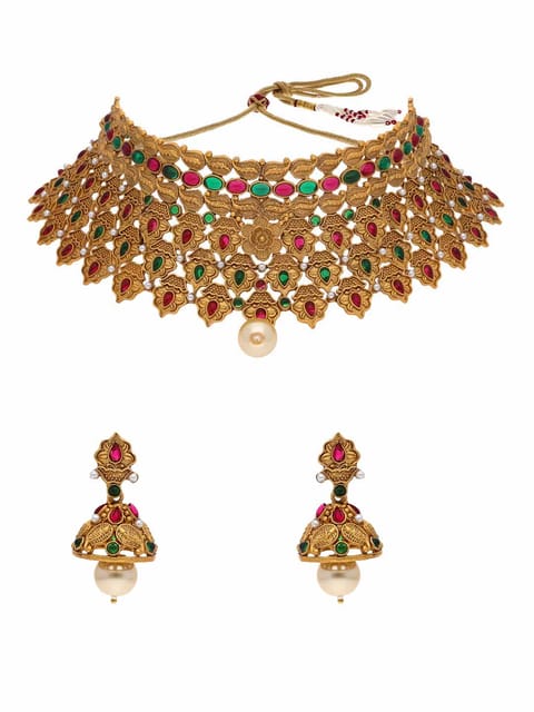 Antique Necklace Set in Gold finish - CFP9033