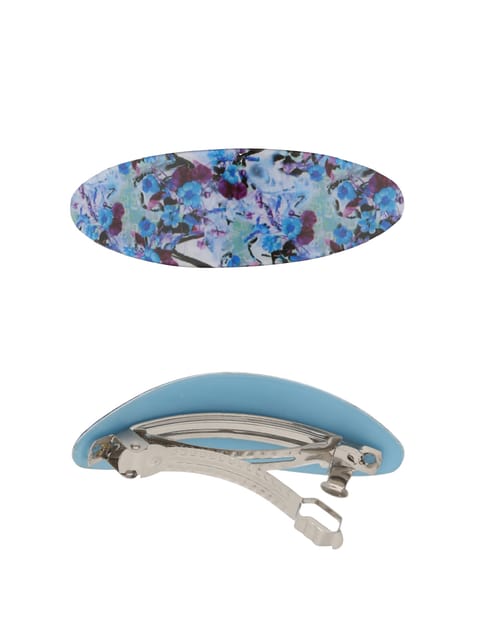 Printed Hair Clip in Assorted color and Rhodium finish - KIN58