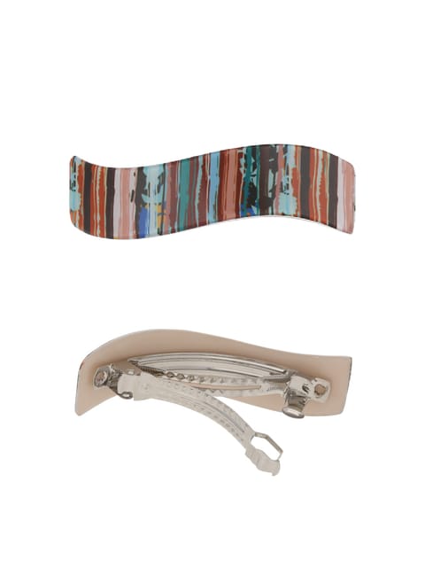 Printed Hair Clip in Assorted color and Rhodium finish - KIN45