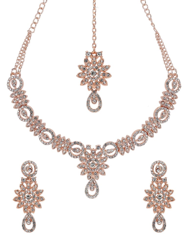 Traditional Necklace Set in Rose Gold finish - SHA1179RG