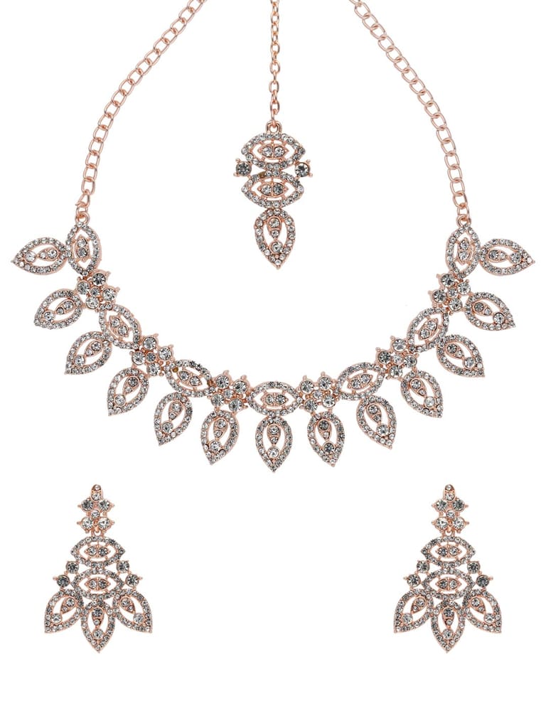 Traditional Necklace Set in Rose Gold finish - SHA1163RG