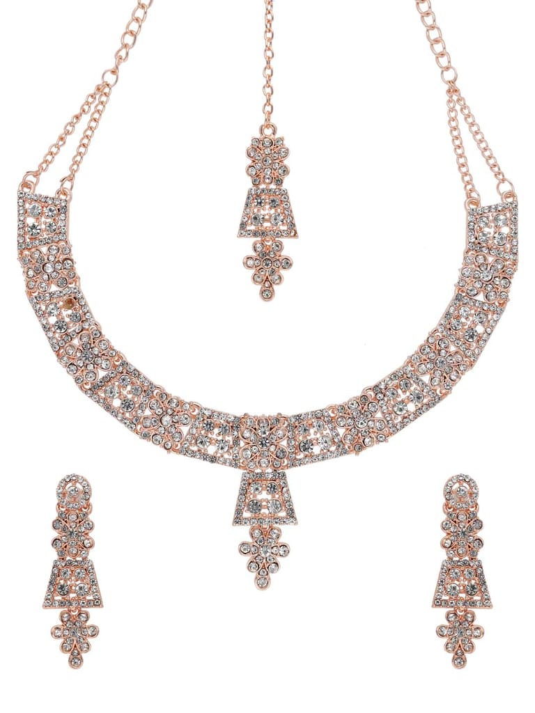 Traditional Necklace Set in Rose Gold finish - SHA1160RG