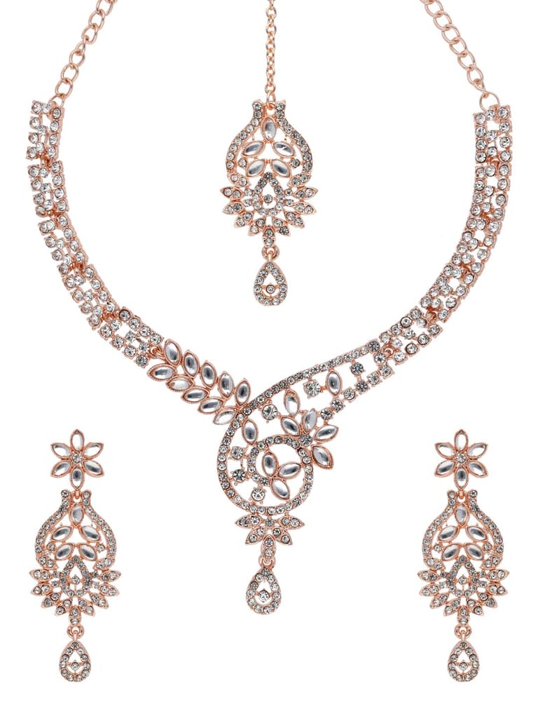 Traditional Necklace Set in Rose Gold finish - SHA1171RG
