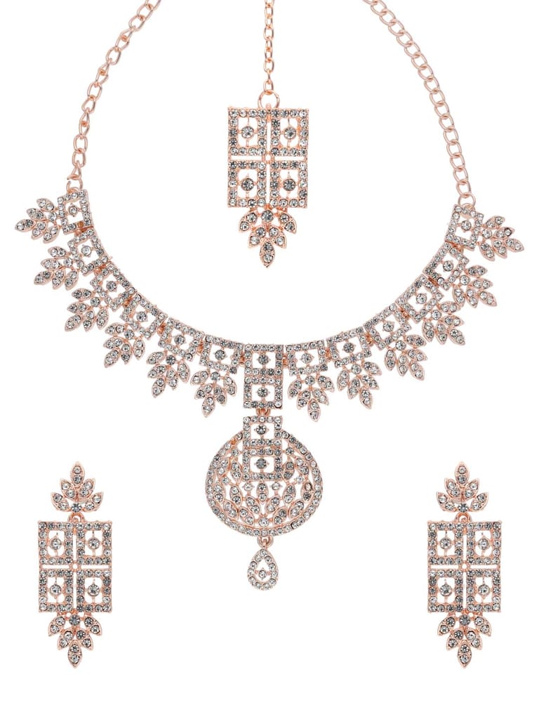 Traditional Necklace Set in Rose Gold finish - SHA1164RG