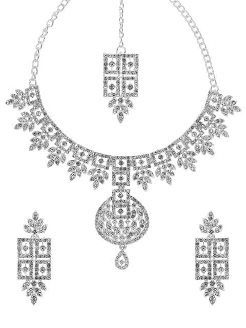 Traditional Necklace Set in Rhodium finish - SHA1164RO