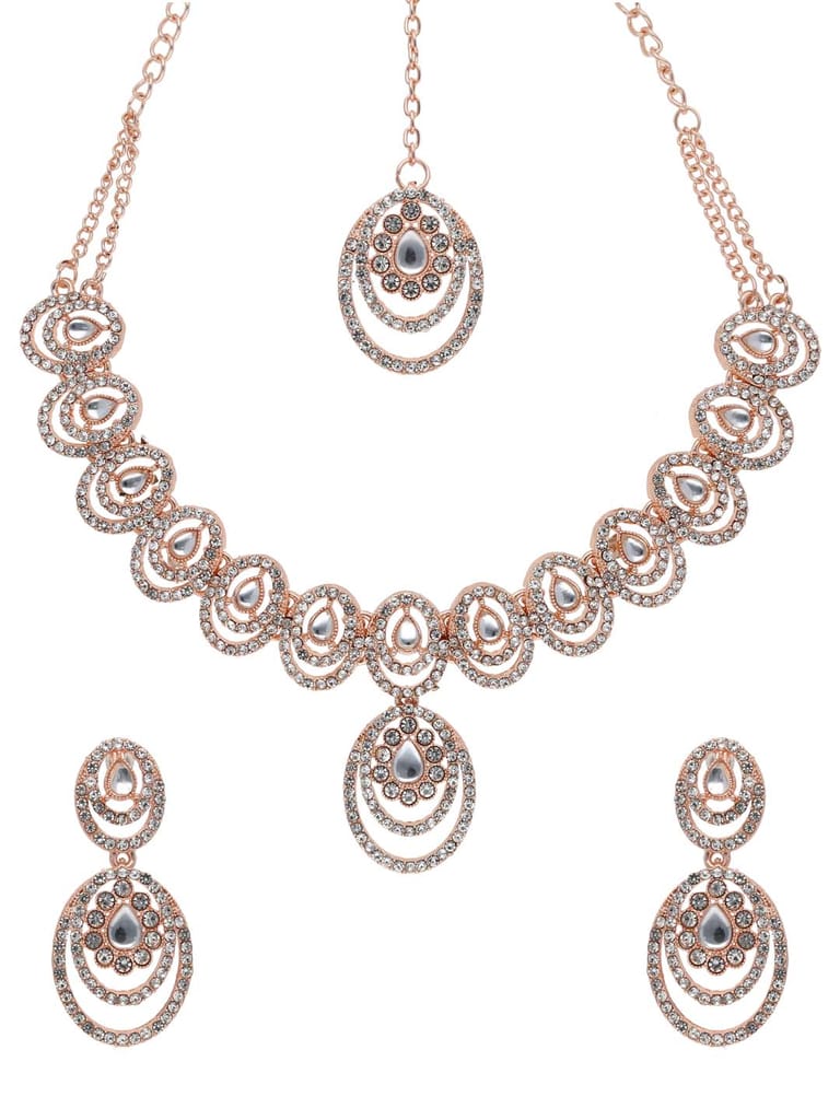 Traditional Necklace Set in Rose Gold finish - SHA1161RG