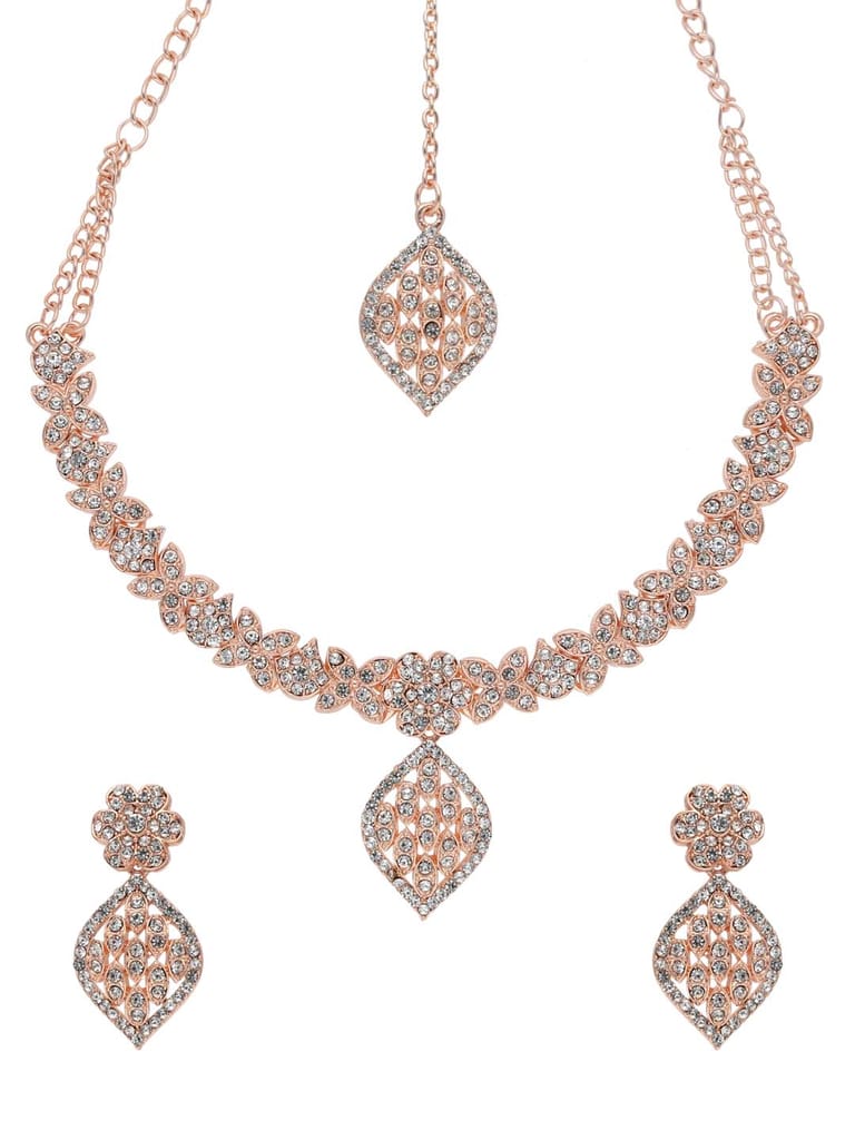 Traditional Necklace Set in Rose Gold finish - SHA1173RG