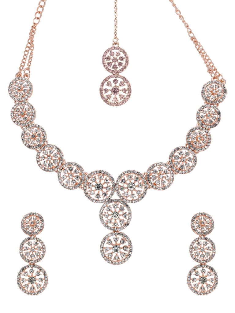 Traditional Necklace Set in Rose Gold finish - SHA1168RG
