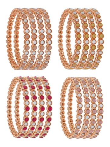 Traditional Mirror Bangles in Rose Gold finish - JKC11531