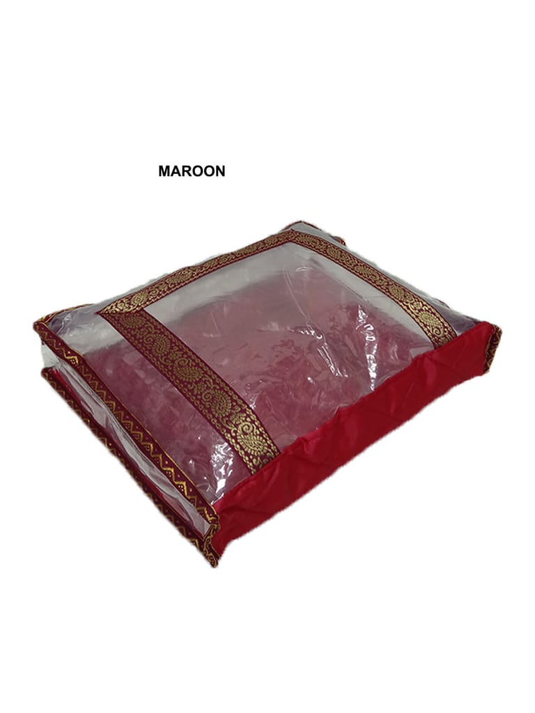 PVC Transparent Saree Cover with Satin Material - SC-112