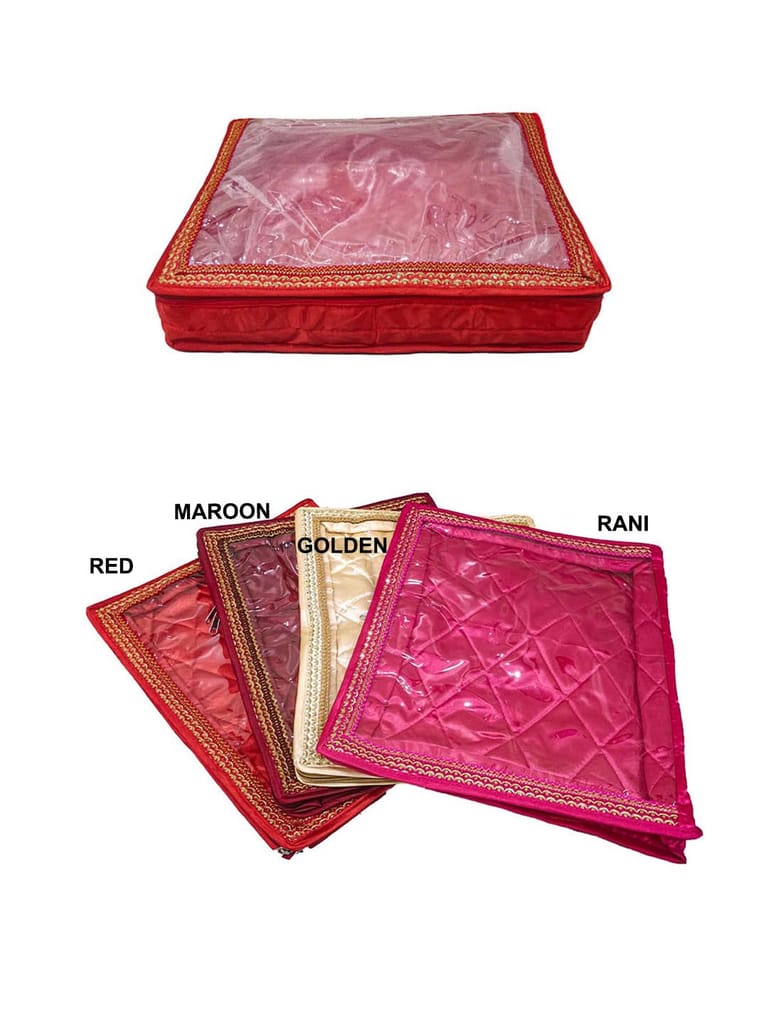 PVC Transparent Saree Cover with Satin Material - SC-139