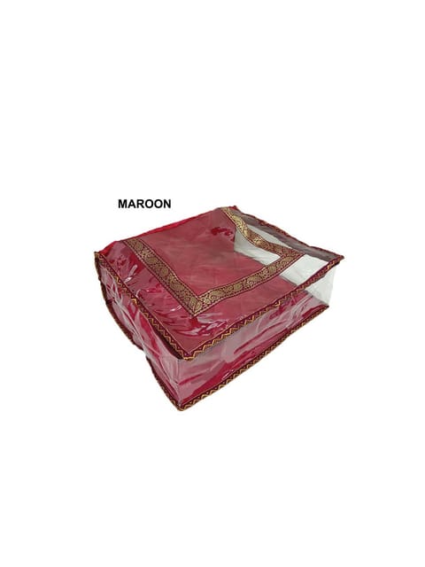 PVC Transparent Saree Cover with Satin Material - SC-224