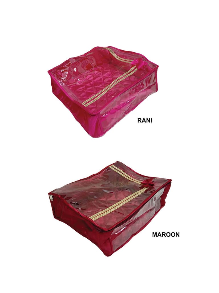 PVC Transparent Saree Cover with Satin Material - SC-238