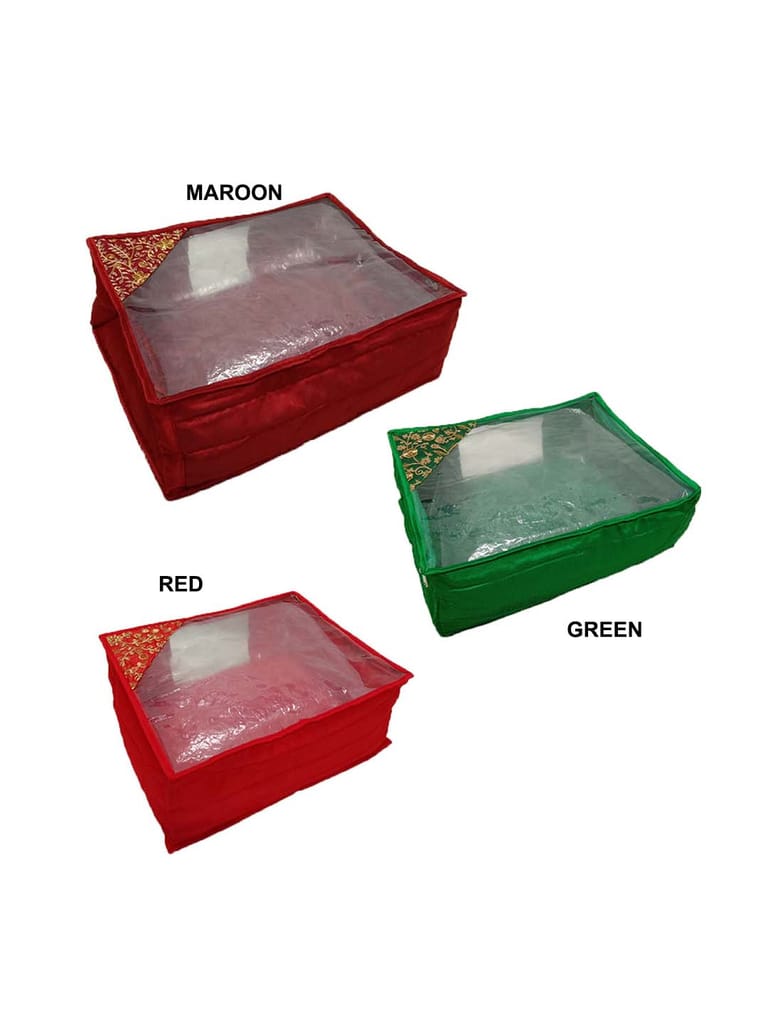 PVC Transparent Saree Cover with Satin Material - SC-251