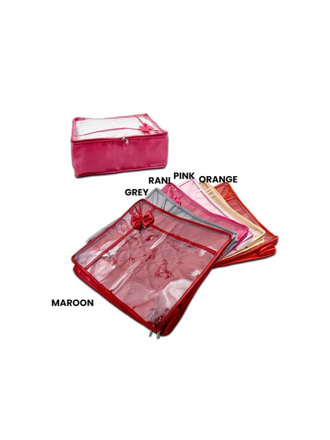 PVC Transparent Saree Cover with Satin Material - SC-280