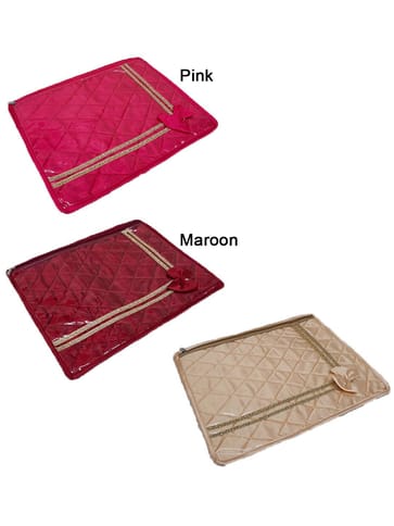 PVC Transparent Single Saree Cover with Satin Material - SC-36