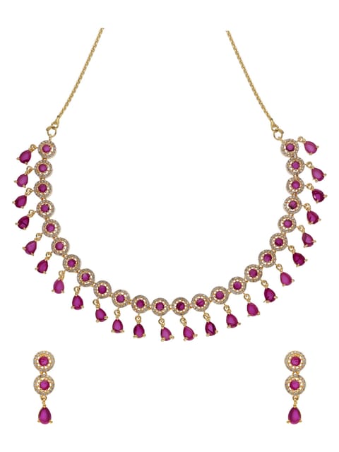AD / CZ Necklace Set in Gold finish - ADND
