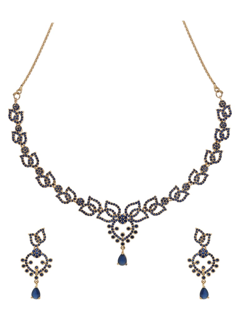 AD / CZ Necklace Set in Gold finish - ADND6